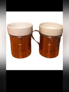 Copper mug copper lined cup set of 2